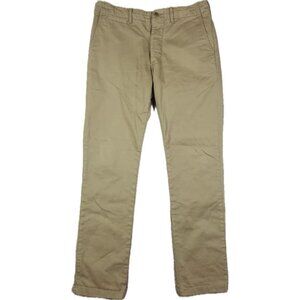 Buck Mason Maverick Slim Officer Pants Khaki Tan Slub Twill Size 32 X  32